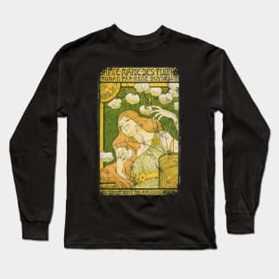 Art Nouveau - Paul Berthon Alphonse Mucha Vintage Long Sleeve T-Shirt